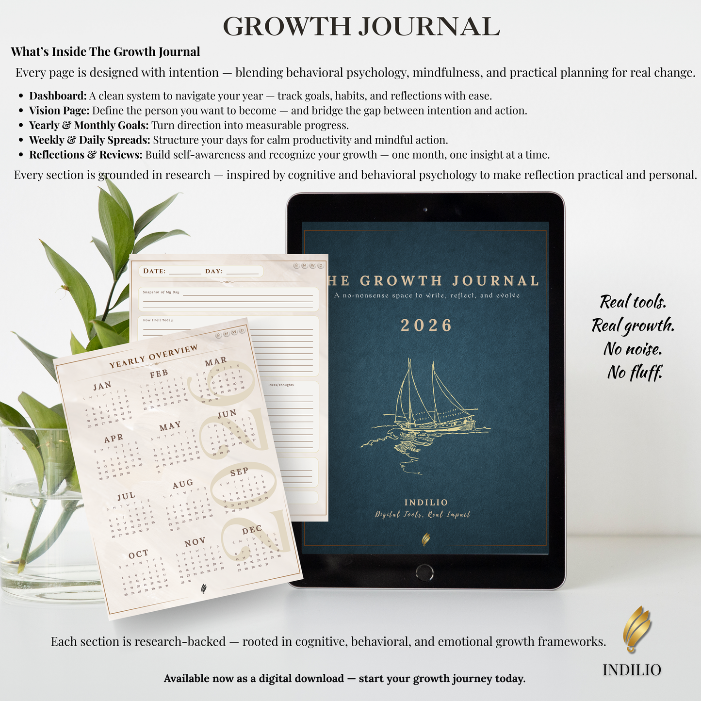 The Growth Journal — A 12-Month Psychology-Backed System for Clarity, Habits & Real Personal Growth (2026 Edition)