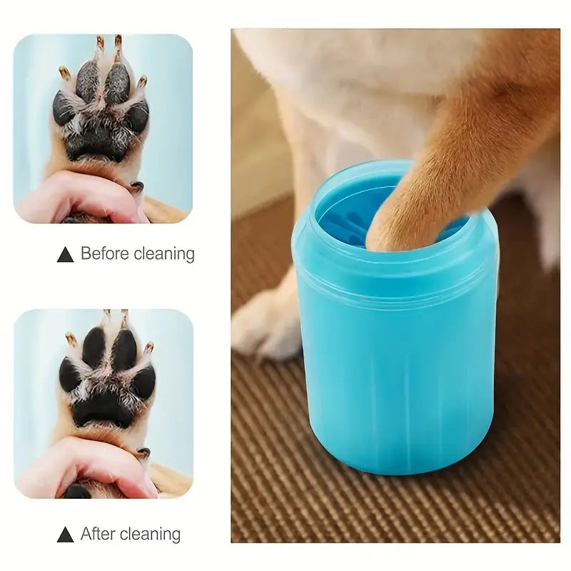 Indilio PawPure™ Deluxe Pet Paw Cleaner Cup with Soft Silicone Bristles