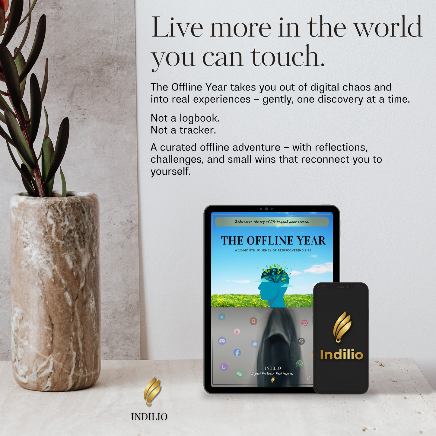 The Offline Year — A 12-Month Guided System to Reduce Screen Time, Rediscover Life & Build Meaningful Habits