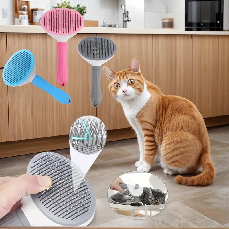 Indilio FurEase™ Slicker & Self-Clean Brush