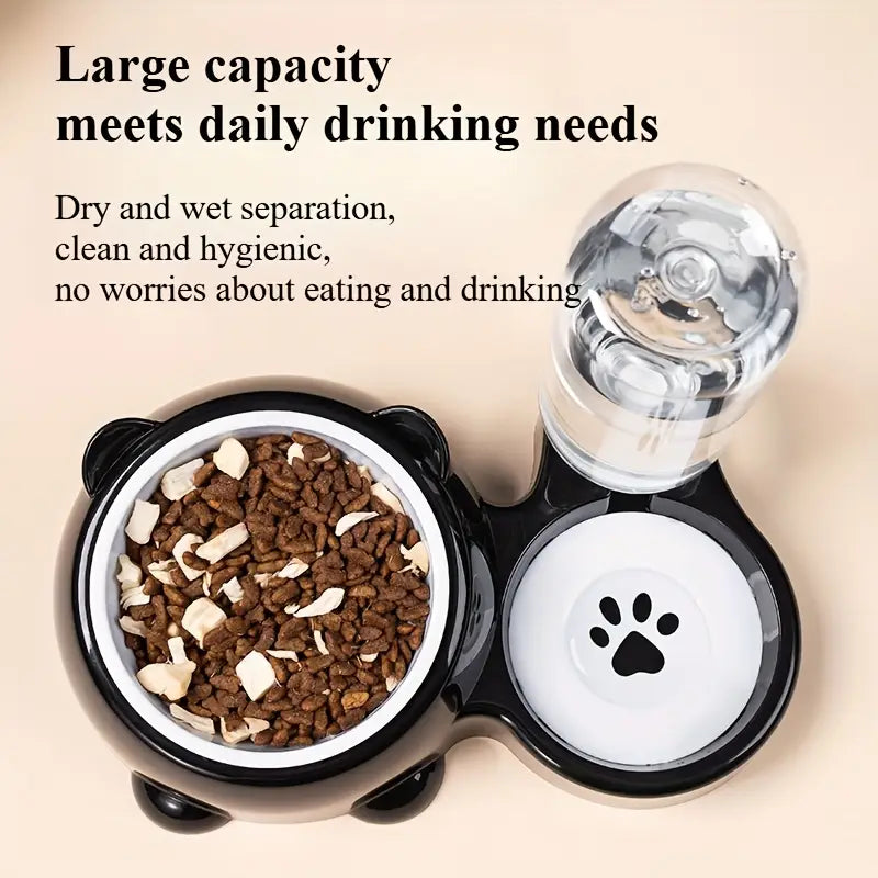 Indilio AquaFeast™ 2-in-1 Stainless Steel Pet Feeder & Automatic Water Dispenser