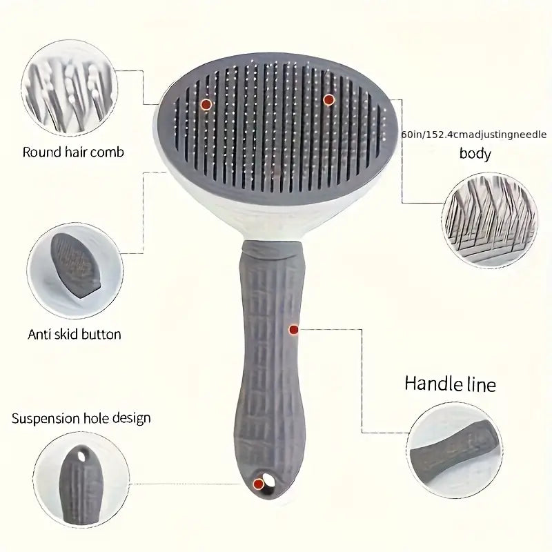 Indilio FurEase™ Slicker & Self-Clean Brush