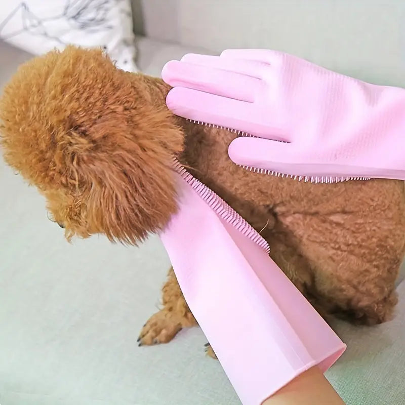 Indilio PawGlow™ Silicone Grooming & Bath Glove™ Silicone Grooming & Bath Glove